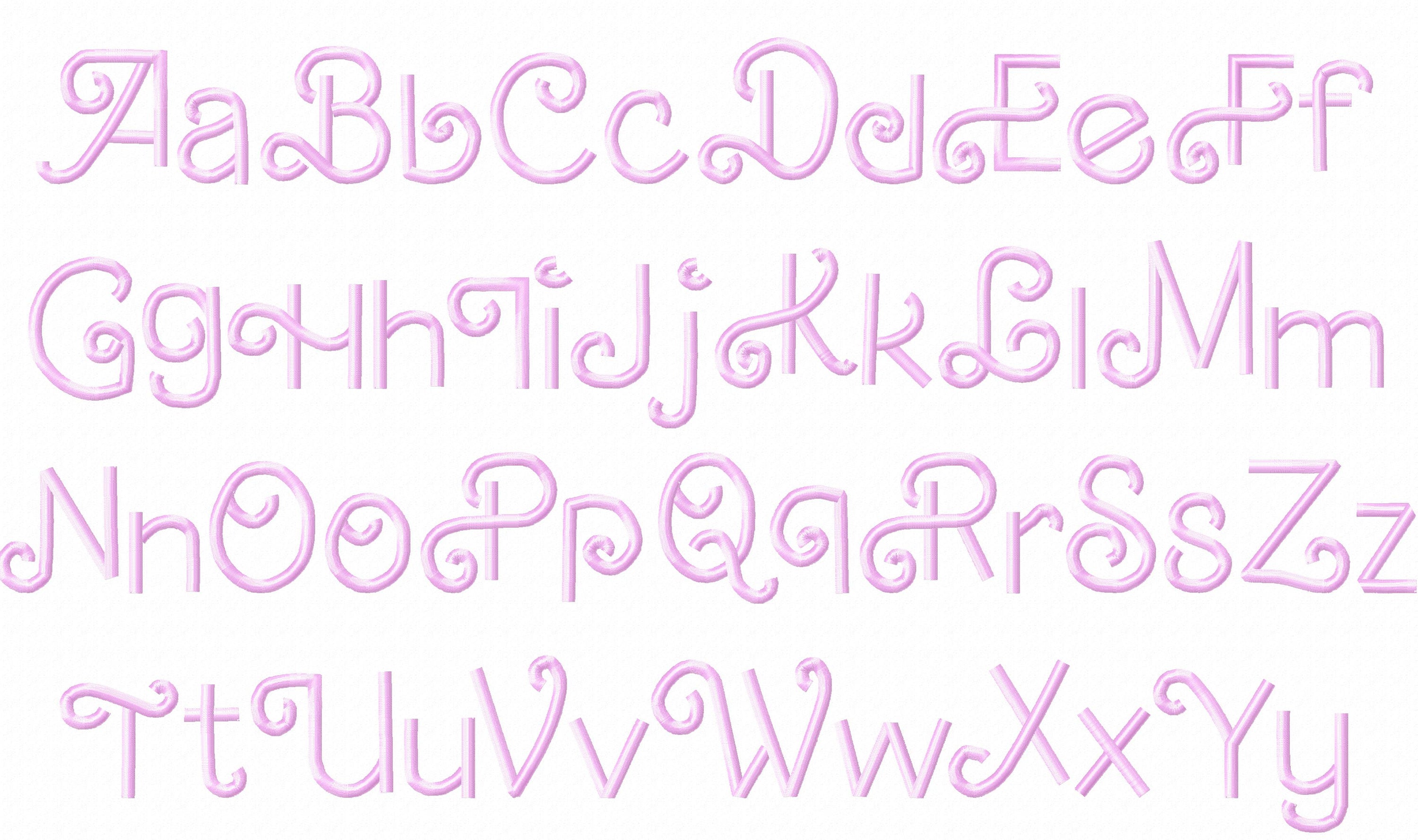 Retro Valentine Satin Stitch Line Font Embroidery Design – Artapli designs
