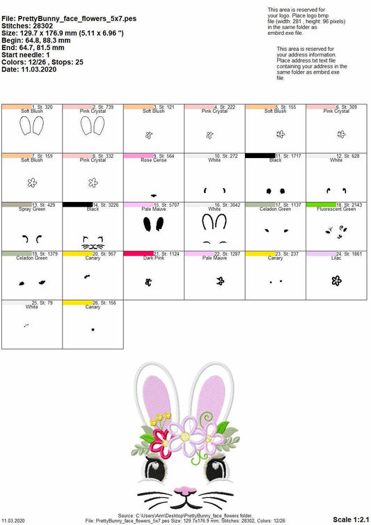 Easter Bunny Face Applique