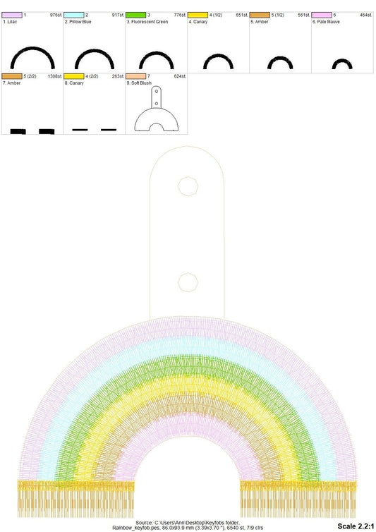 Fringed Rainbow Keychain