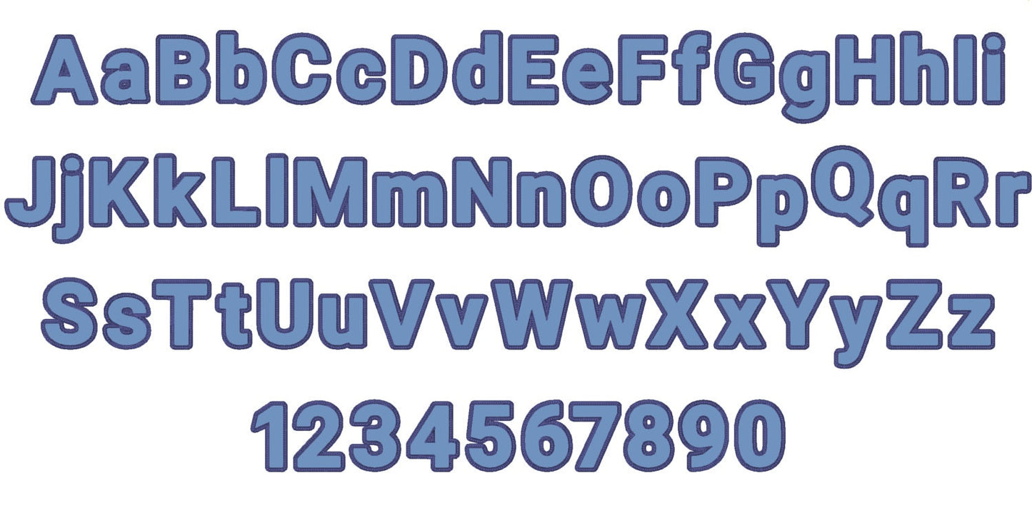 Simply nice boy Monogram applique Font machine embroidery applique