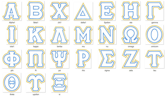 Classic Sororities Greek Font Zig Zag Applique