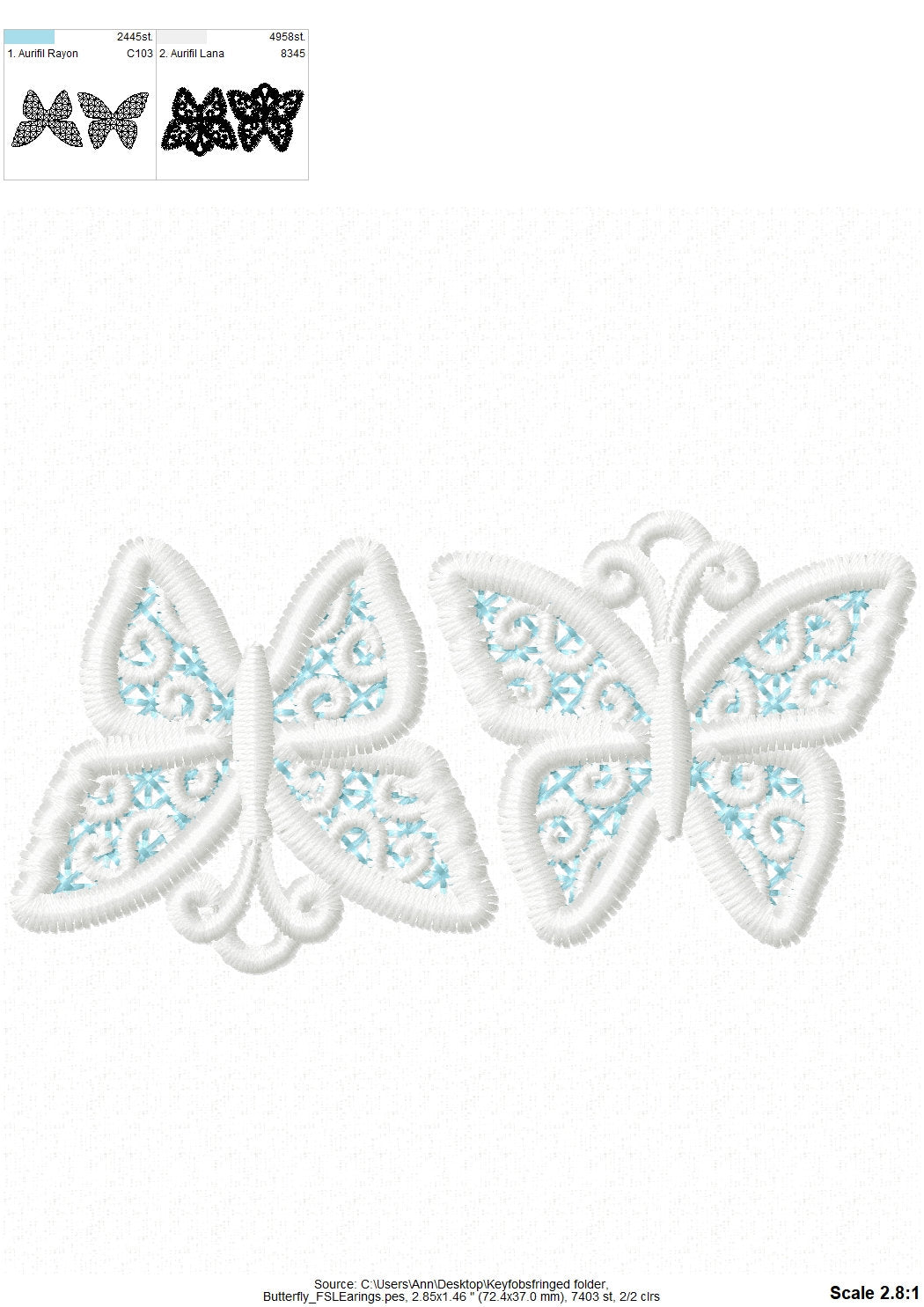 Little Butterfly Lace Earrings Charm