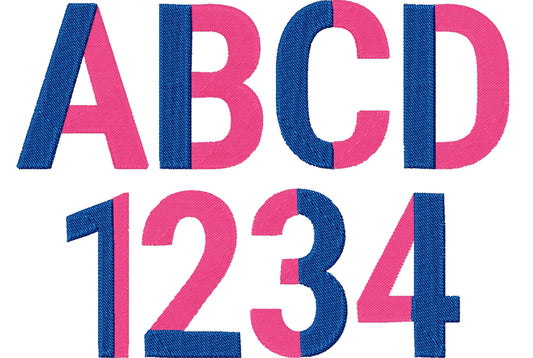 Split Narrow Fill Stitch Font