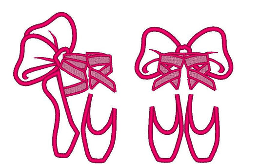 Ballerina Shoes Applique Set of 2