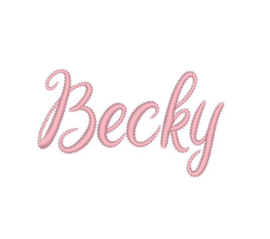 Handwritten Font with Outline Becky