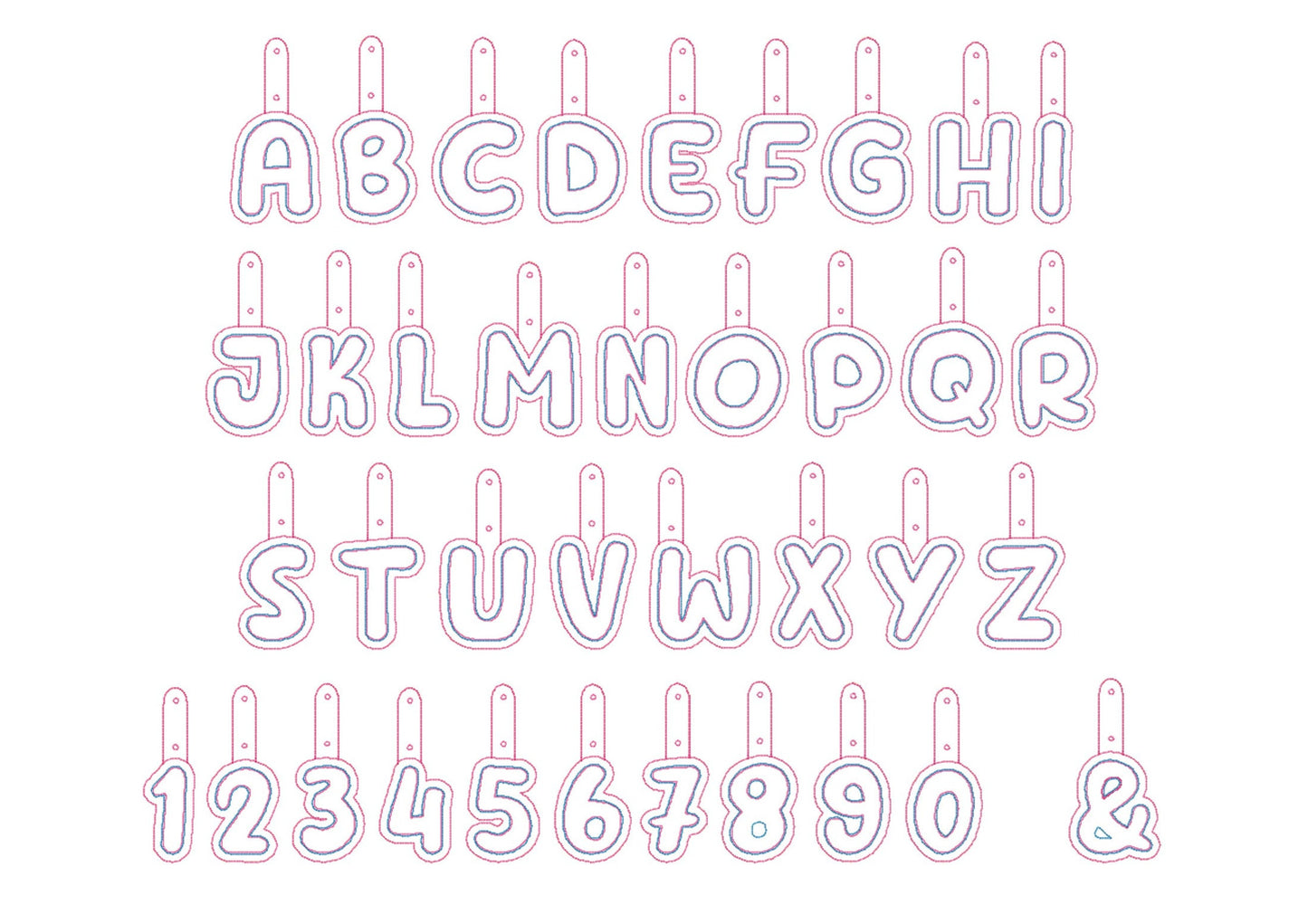 Puffy Puff Foam Bubble Monogram Keychain ITH
