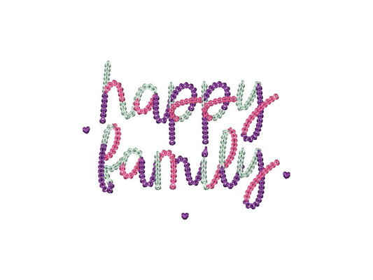 Color smash Bold Authentic dense Chain stitch FONT machine embroidery