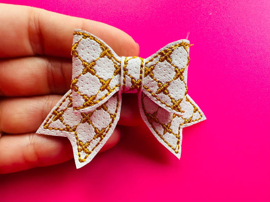 Classy 3D Dimensional Patterned Bow ITH
