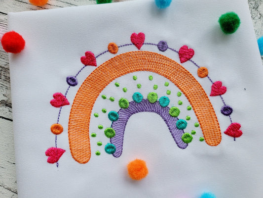 Boho Rainbow with Pearls and Hearts