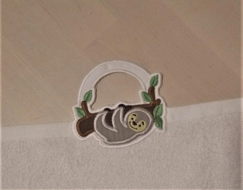 Little Sloth Towel Hanging Hole Topper
