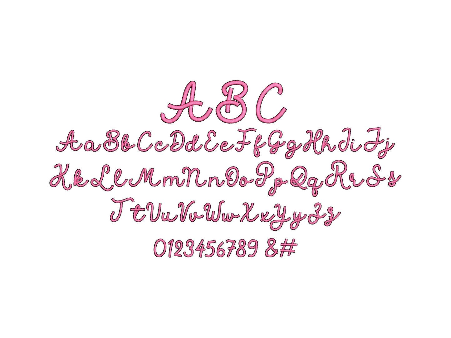 Satin Stitch and Outline Handwritten Font Barb