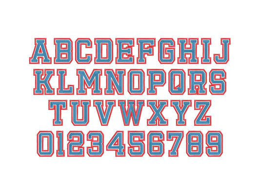 2-Color Athletic Sport Font Applique