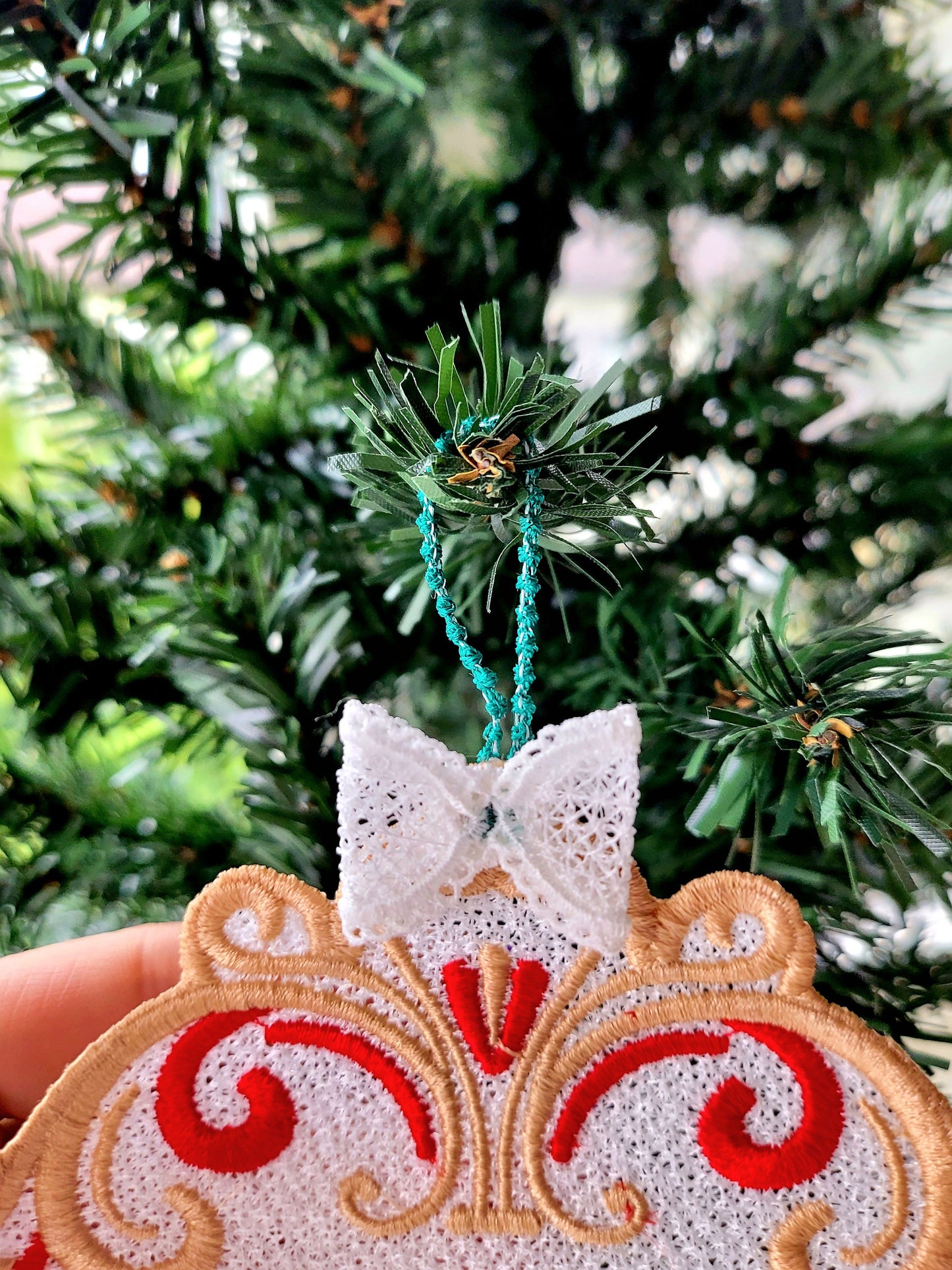 Christmas Ornament Unique Hanger Bow