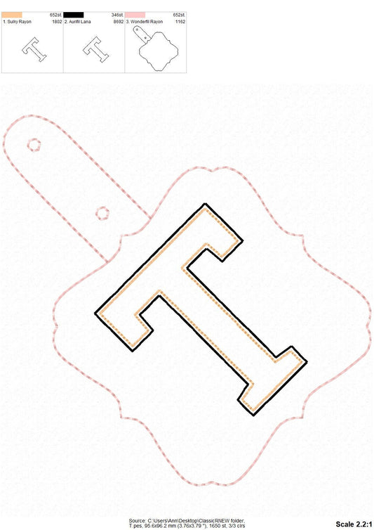 Puffy Puff Foam Square Classic Keychain Monogram ITH