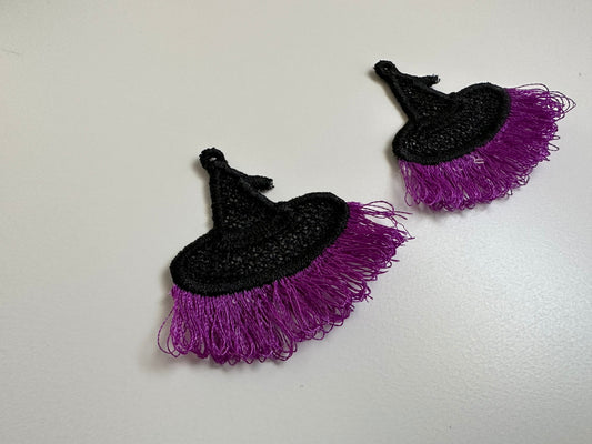 Witch hat Fringed earrings Halloween charm pendant FSL freestanding