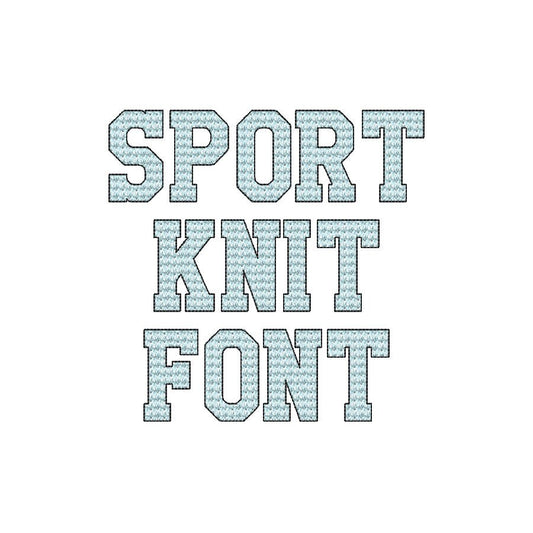 Knitted Knit Effect Light Stitch Sport Font