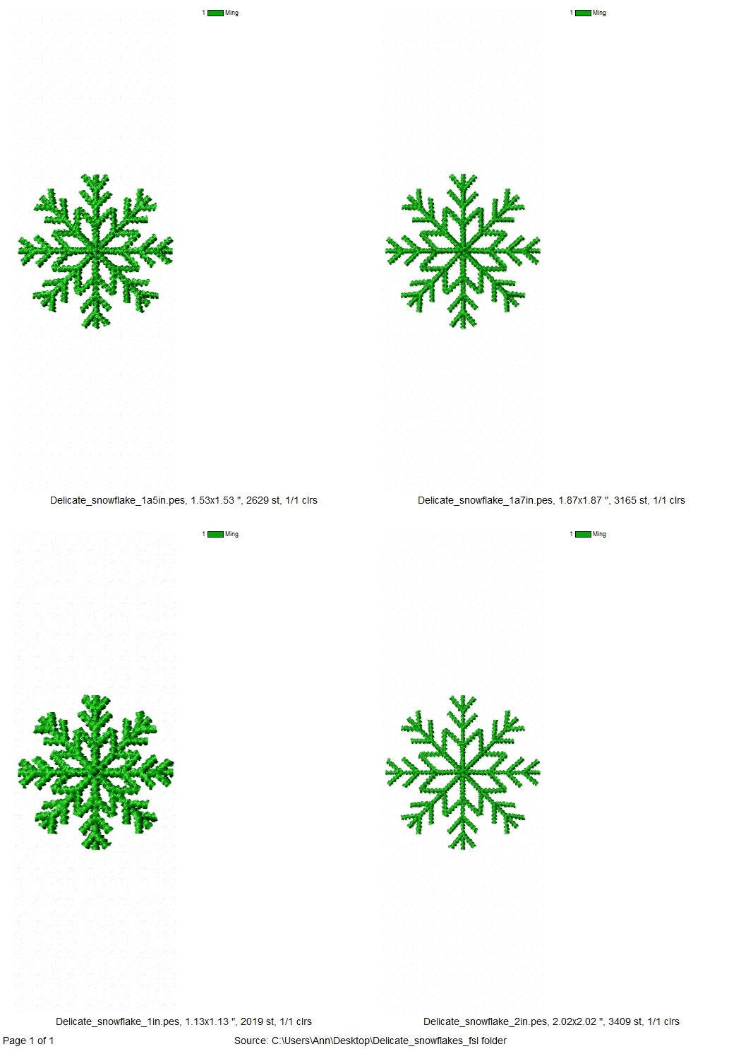 Delicate Snowflake FSL