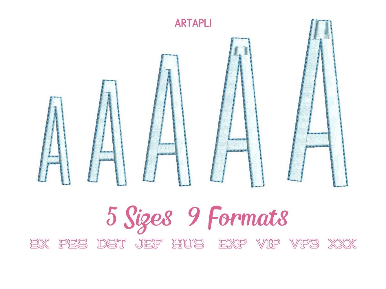 Satin Stitch And Outline Thin Tall Font