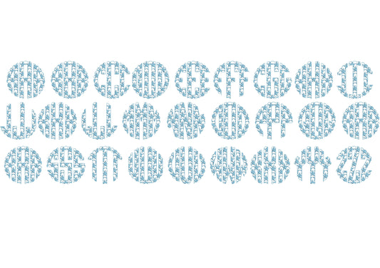 Starred Patriotic Scalloped Circle Monogram