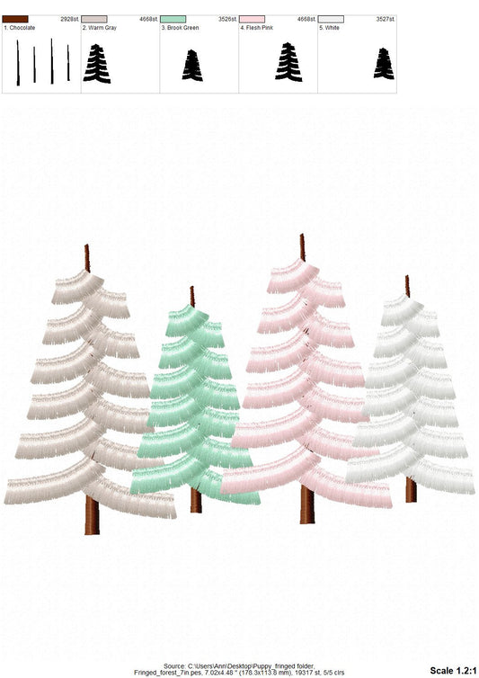 Fringed Christmas Tree 4 in a row