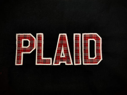 Buffalo Plaid Patterned Sport Font Applique