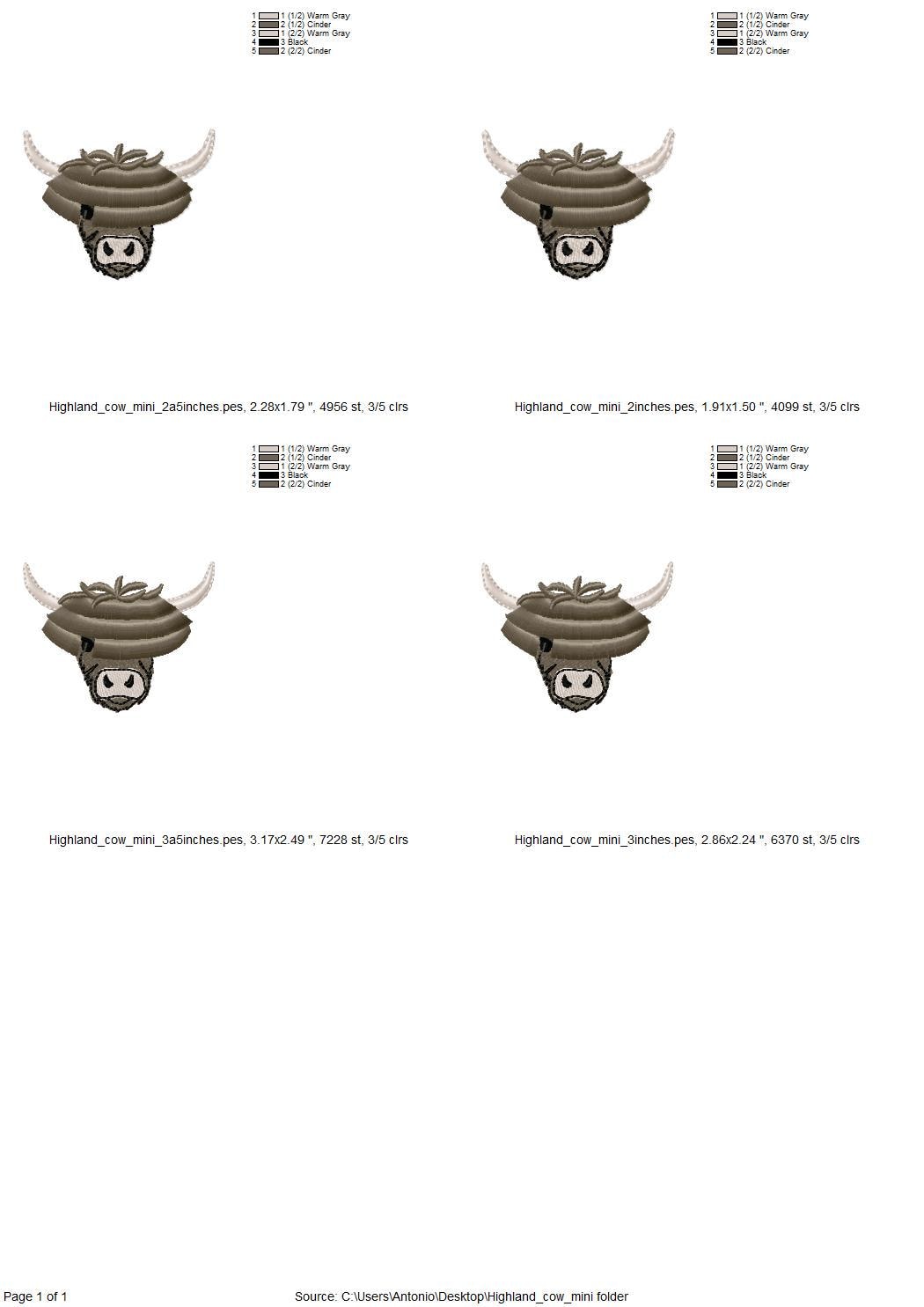 Mini Fringed Highland Cow