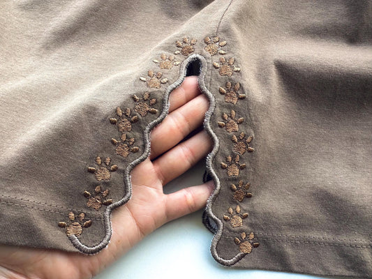 Mini Paw Scalloped Split Side Seam