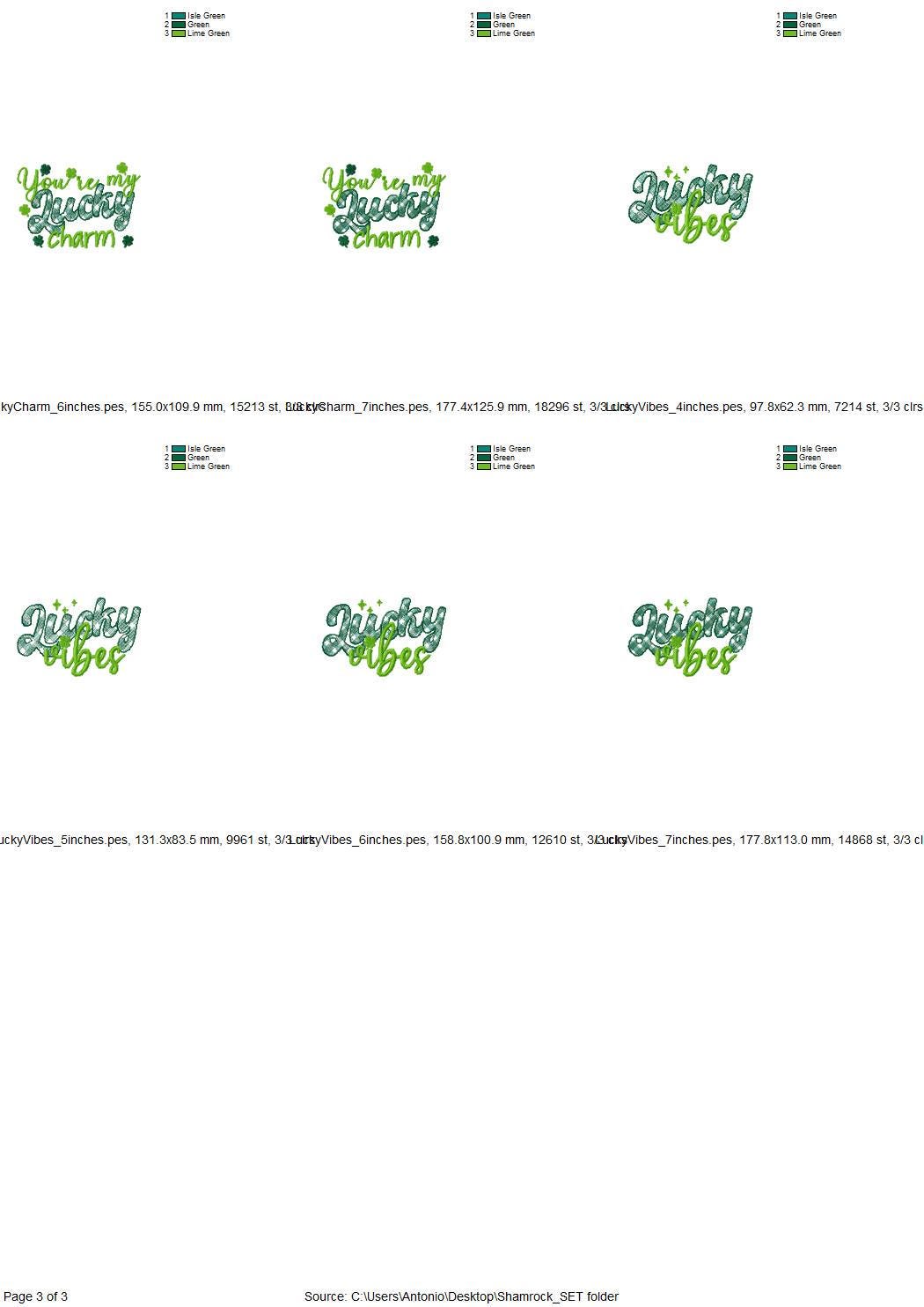 Shamrock Clover Set of 6