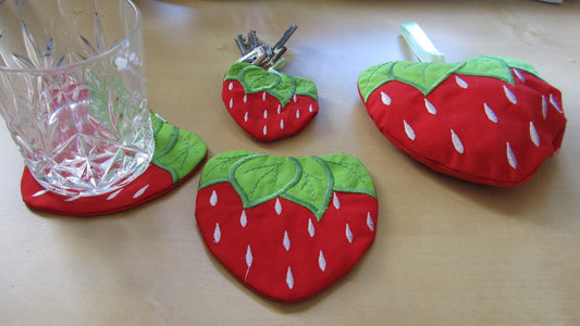 Strawberry in the hoop and Applique machine embroidery design multiple