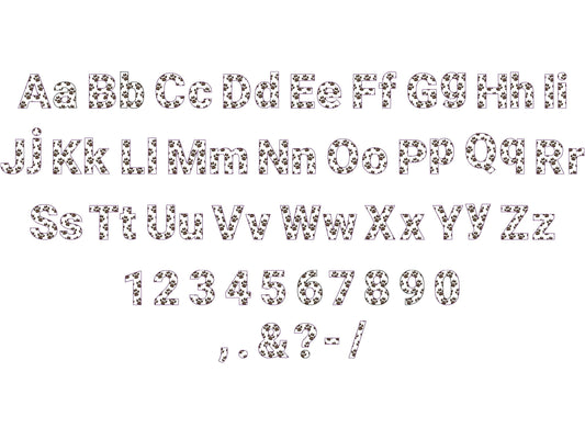 Dog Puppy Paw Patterned Font