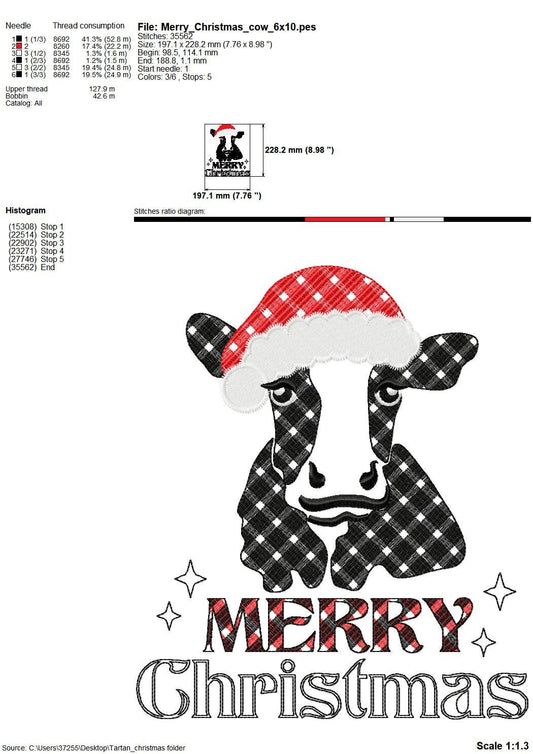 Gingham Tartan Patterned Christmas Saying Set