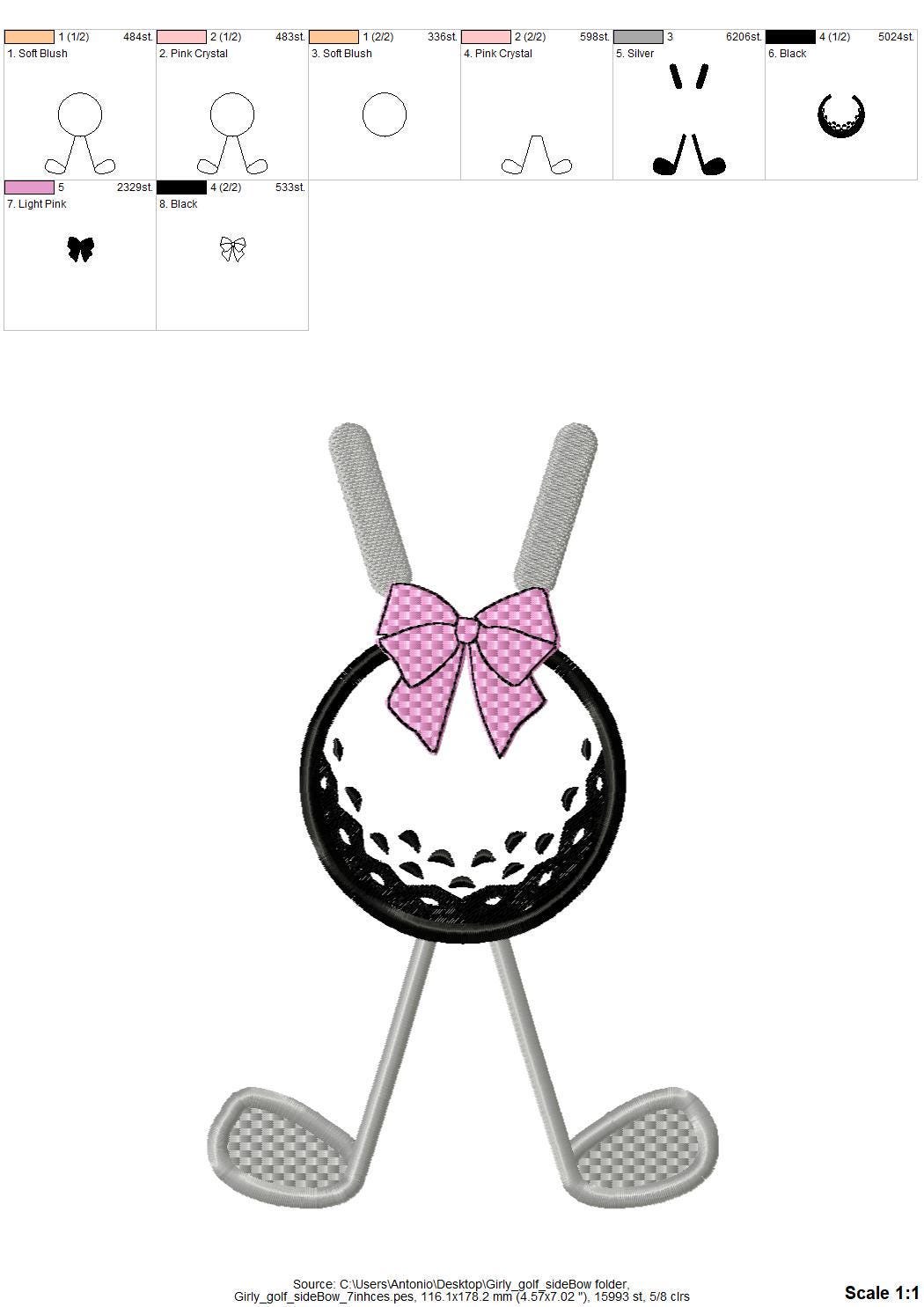 Golf Clubs And Ball Split Side Seam