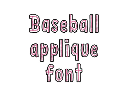 Baseball Stitch Sport Font Applique