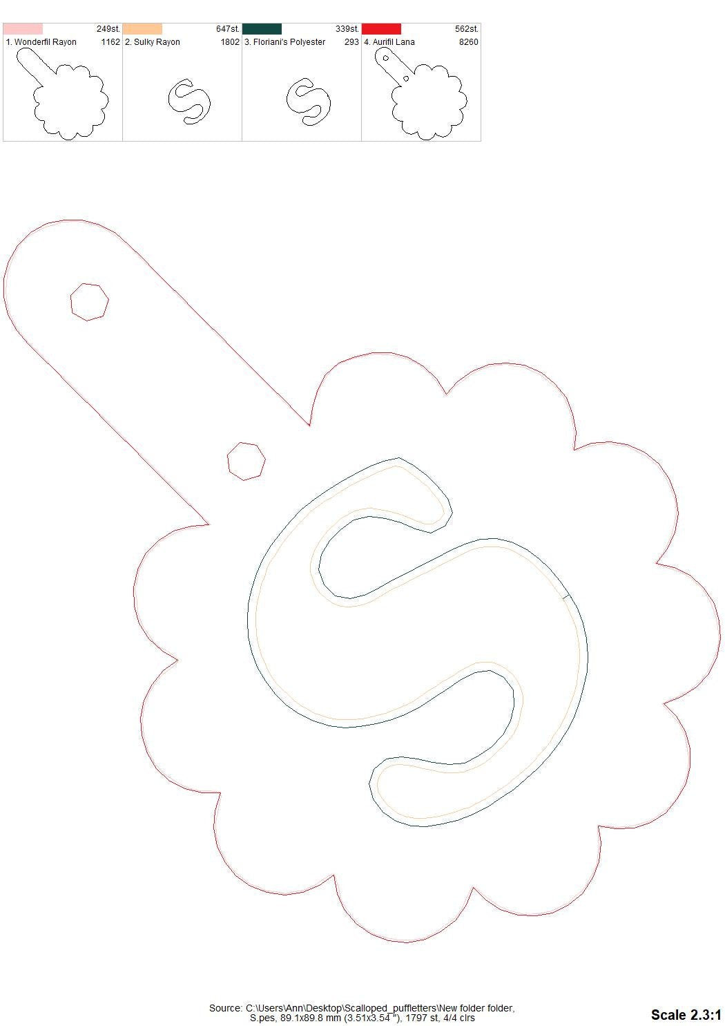 Scalloped Edge Puffy Puff Foam Monogram Keychain