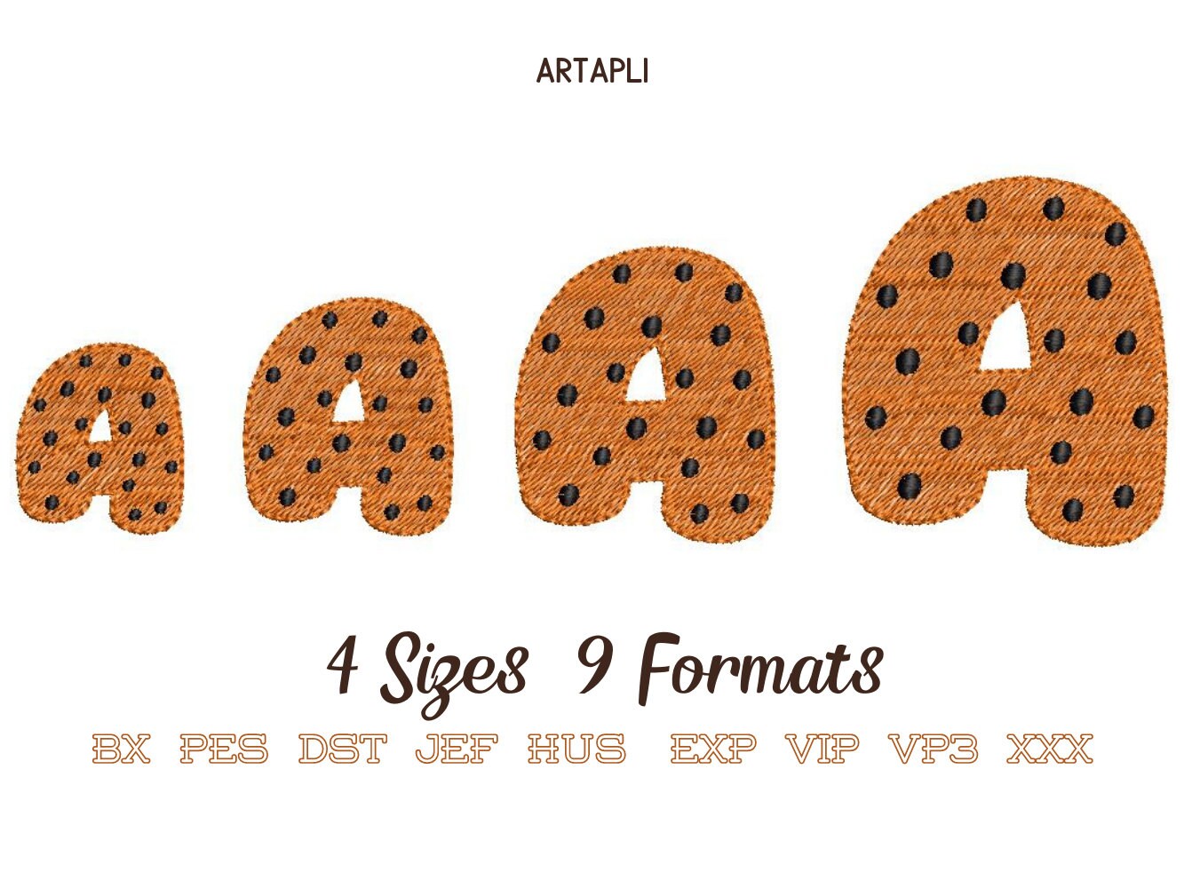 Choco Cookie Font Fill Stitch