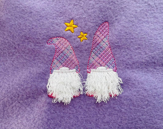 Two Gnomes Gingham Plaid Hat and Fringed Beard