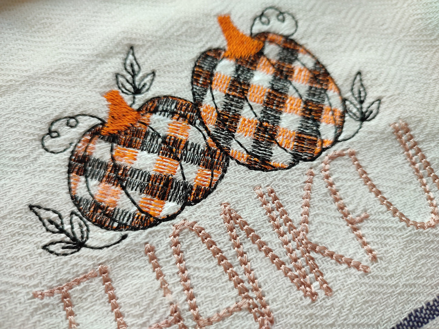 Fall Thanksgiving Pumpkin Kitchen Towel Set
