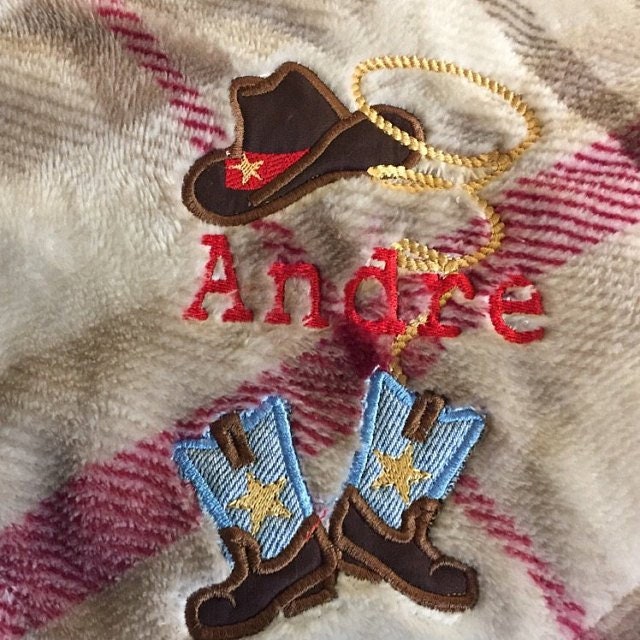 Cowboy Boots Hat Rodeo Rope and Mini Font