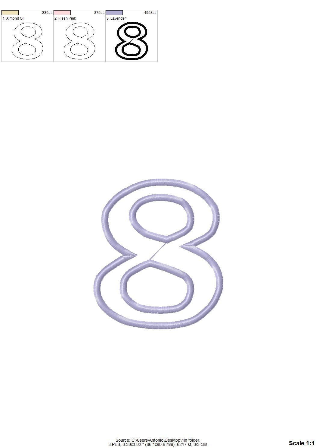 Classic Birthday Numbers Applique