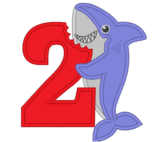 Baby Shark Birthday Numbers Applique