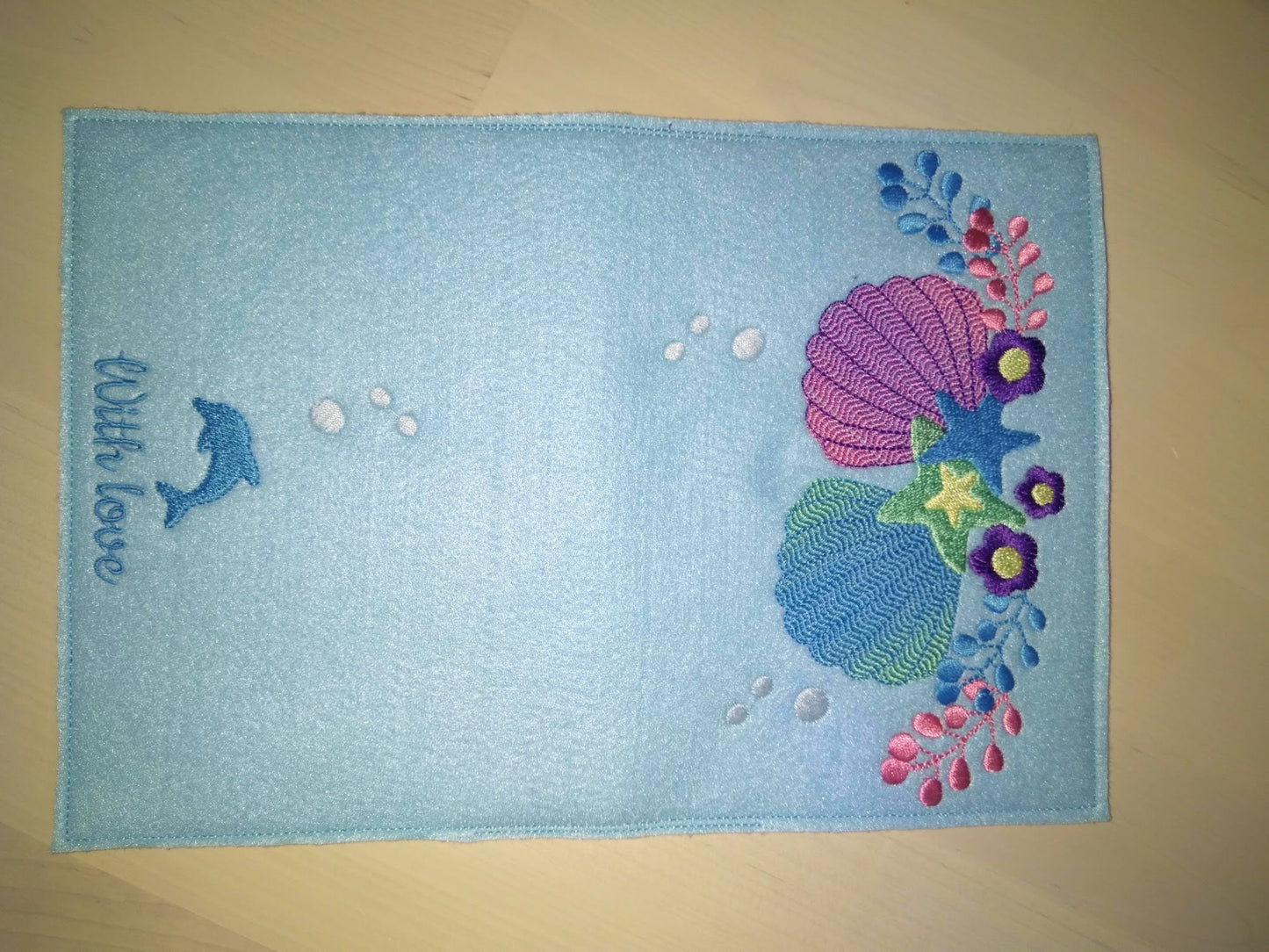 Summer Mermaid Book cover ITH embroidery design great for gifts "In The
