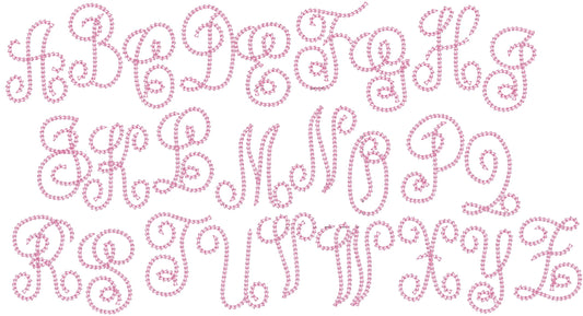 Unique new and awesome light chain stitch Circle Monogram Font assorted