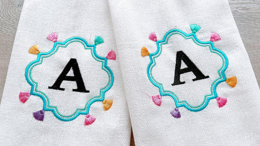 Fringed Tassel Monogram Frame