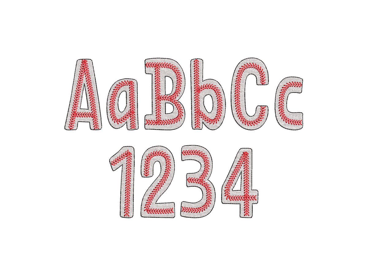Baseball Fill Stitch Sports Font – Kids instant download embroidery file by Artapli