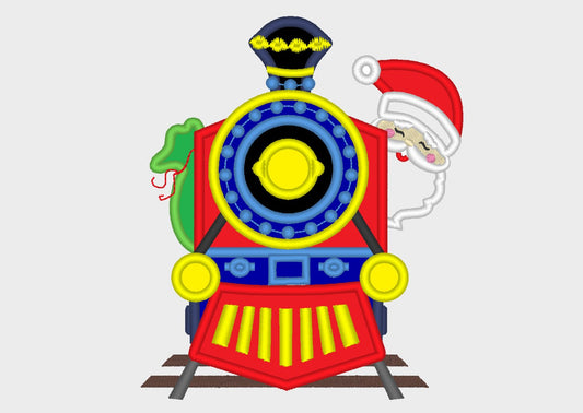 Santa Driving Christmas Train Applique