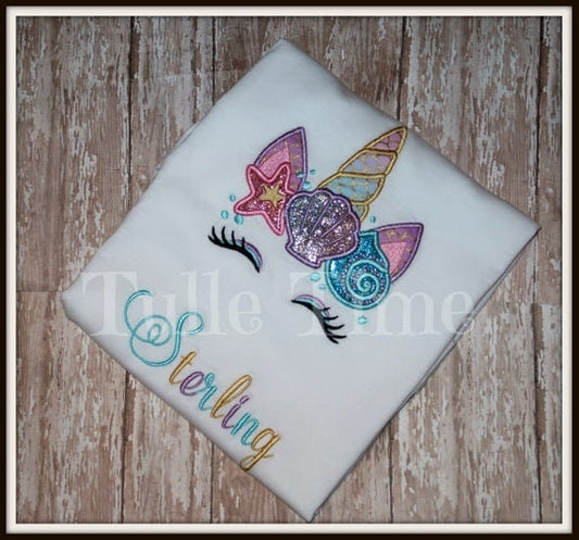 Mermaid Unicorn Head With Shell