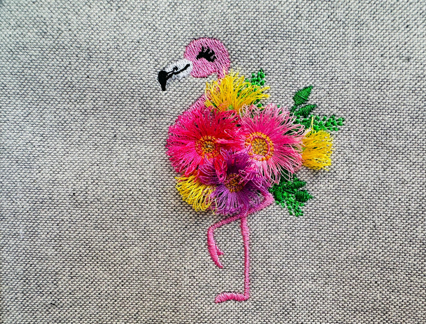 Mini Fringed Floral Flamingo