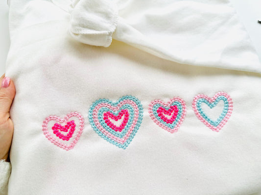 Extra Bold Chain Stitch Heart Set