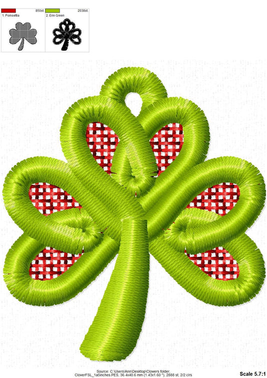 Shamrock Clover Flower Charm FSL