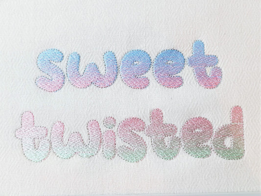 Iridescent 2-Color Ombre Gradient Bubble Font